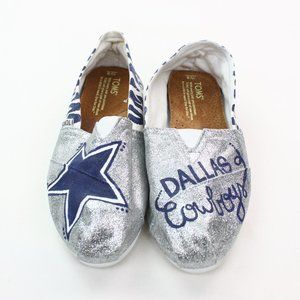 Toms Dallas Cowboys 8 Hand Painted Slip On Shoes
